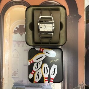 Silver Rectangular Face Women's Bracelet Watch - Silver Fossil